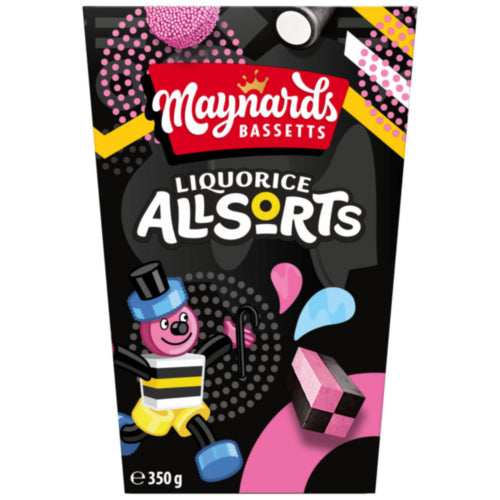 6 x Maynards Bassetts Liquorice Allsorts Sweets Carton - 350GM