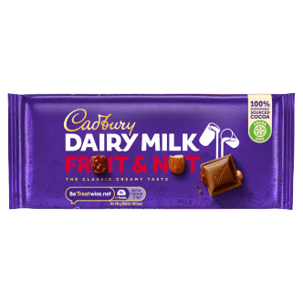 18 x Cadbury Fruit & Nut Large Bar 95Gm