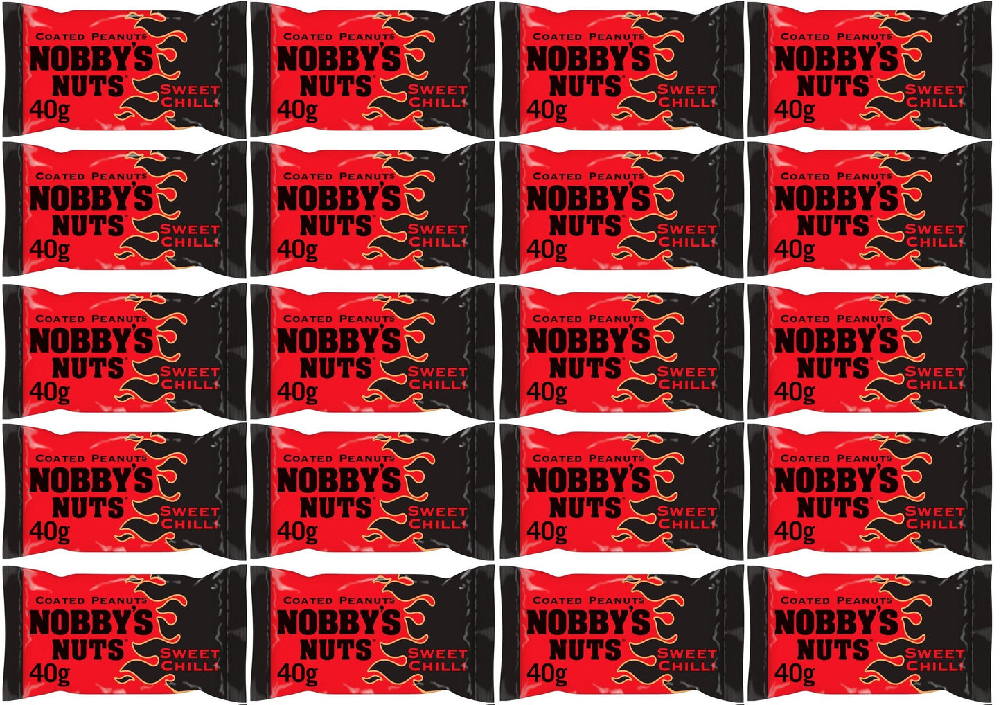 20 x Nobby's Nuts Sweet Chilli Flavour Coated Peanuts 40G