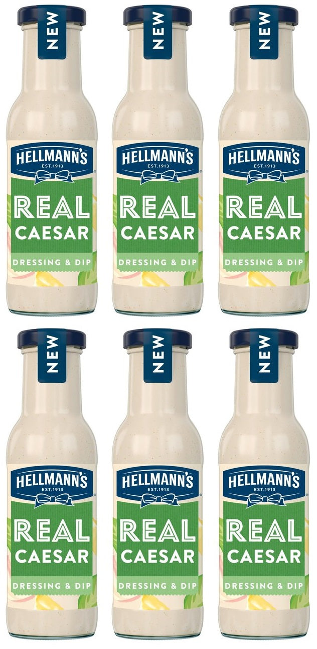 6 x Hellmann's Salad Dressing & Dip Real Caesar 250 Ml