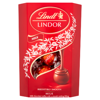 8 x Lindt Lindor Milk Chocolate Truffles Box Cornet - 200Gm
