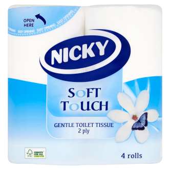 10 x Nicky Soft Touch White 4 Roll
