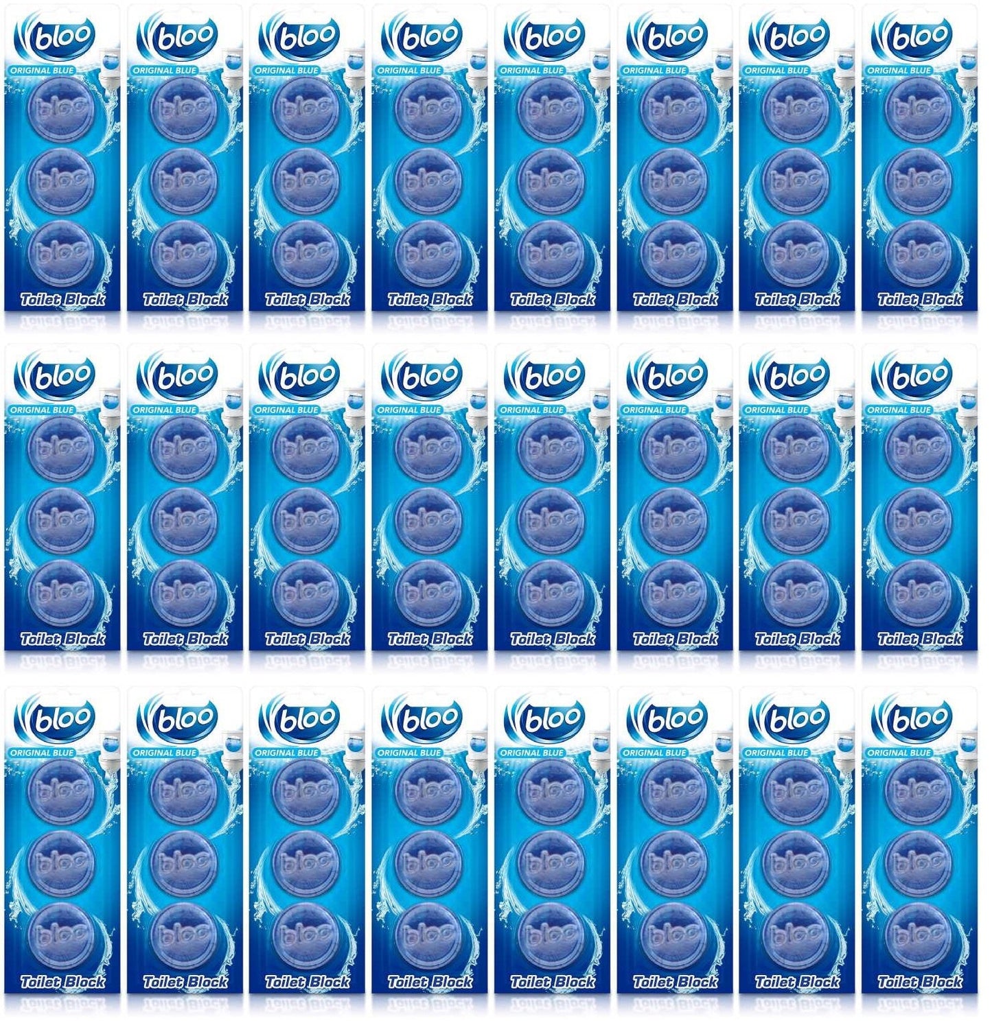 24 x Bloo Original Blue Toilet Blocks 3 X 38G