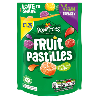 10 x Rowntrees Fruit Pastilles Sharing Bag - 114Gm