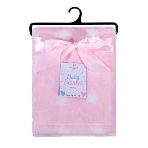 FB55 BABY BLANKET PINK STARS