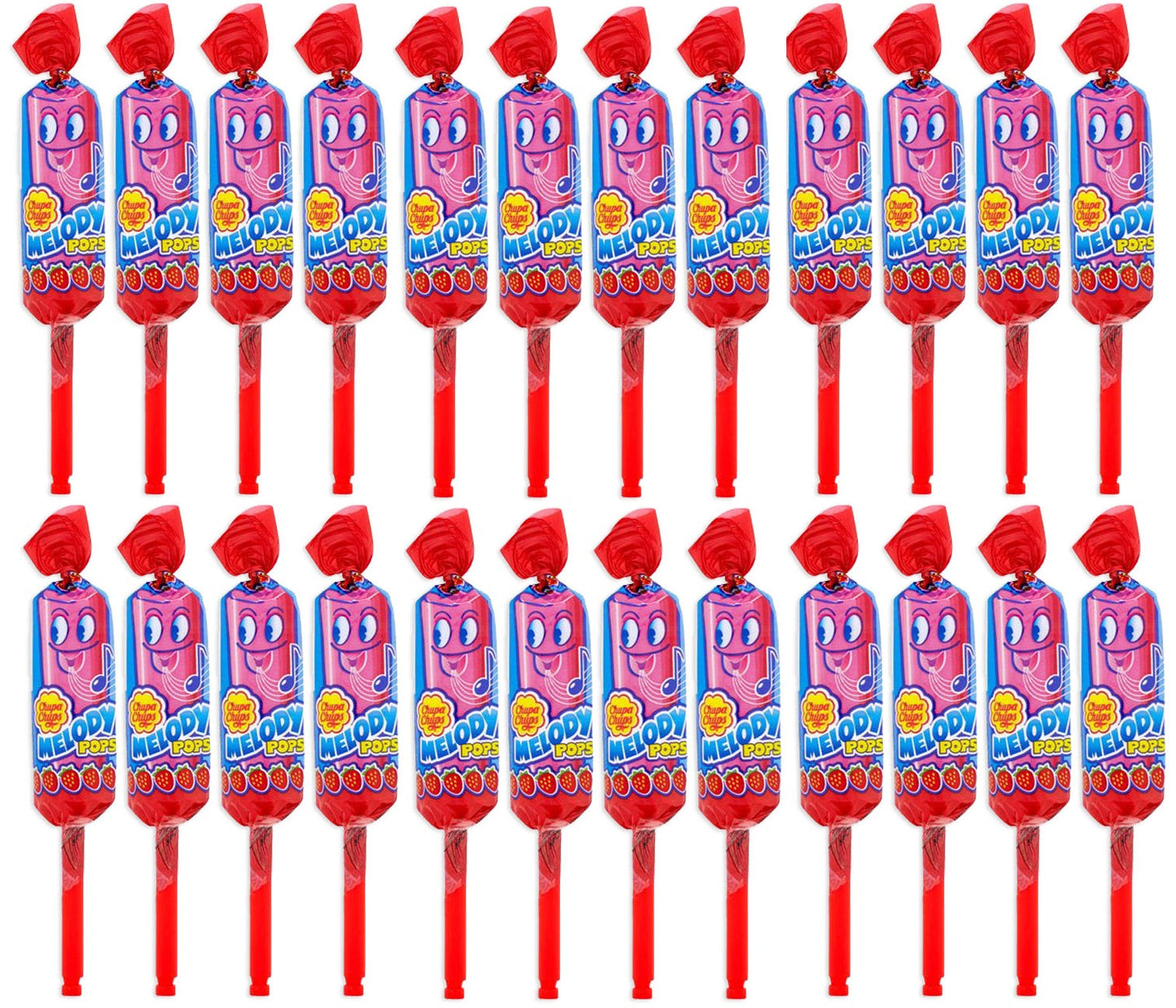 24 x Chupa Chups Melody Pops Strawberry 15G