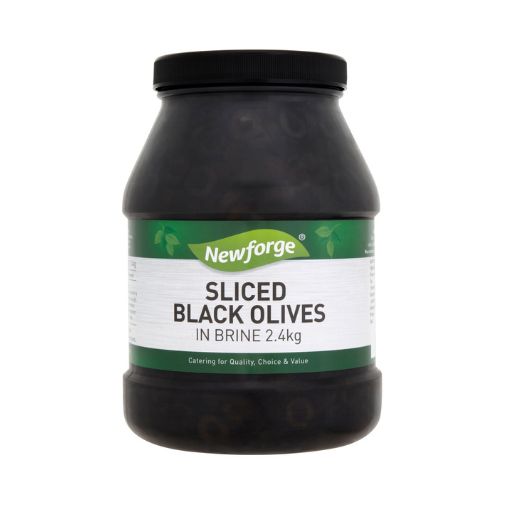 2 x Newforge Sliced Black Olives In Brine 2.4Kg