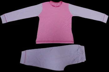 P698 PINK & LILAC PLAIN PYJAMAS 2-3 YEARS