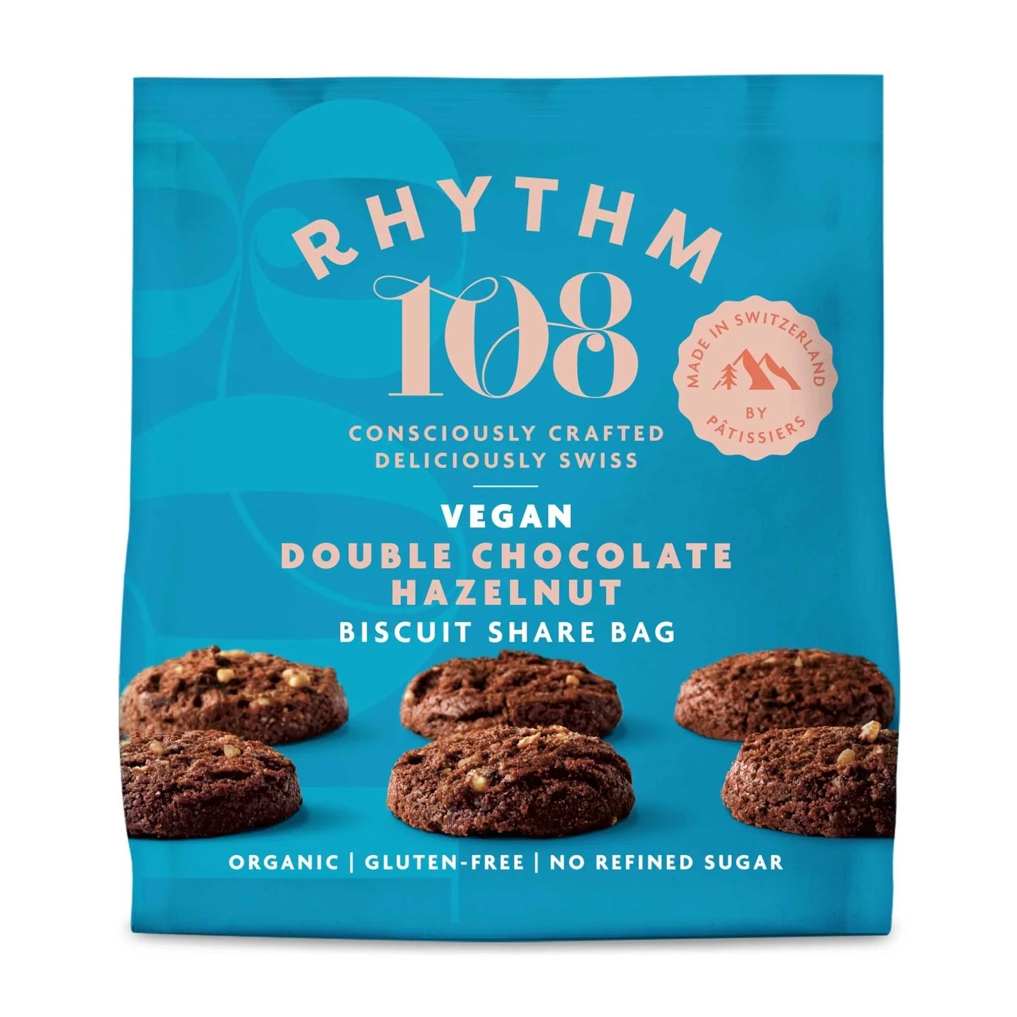 8 x Rhythm 108 Double Choc Hazelnut Share Bag - 135g