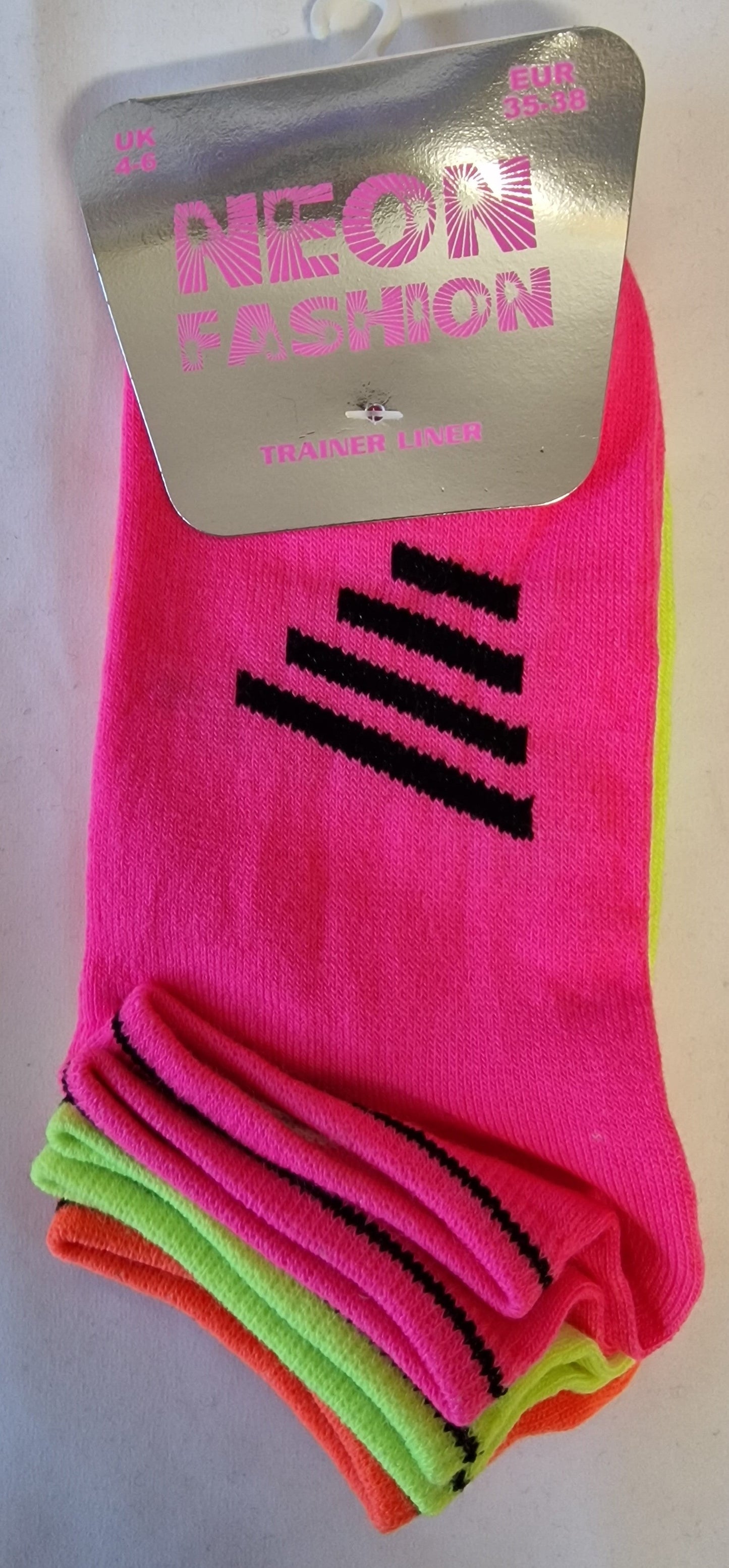 SO13 BLACK STRIPE NEON 3PK UK 4-5