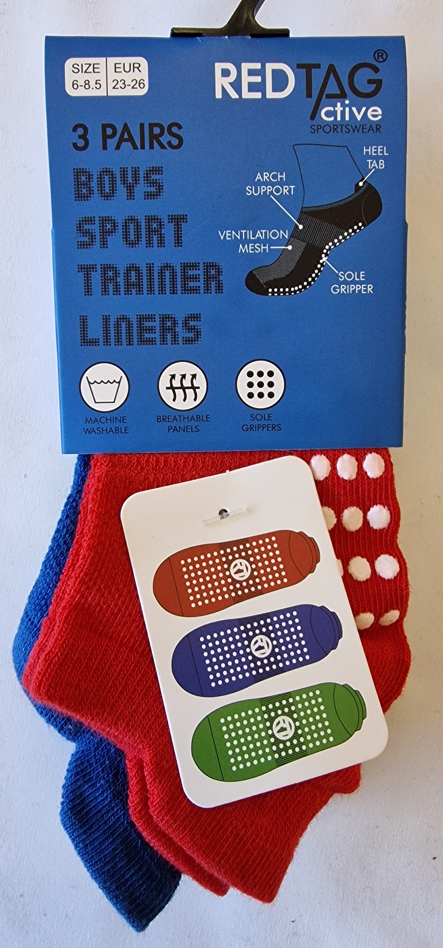 SO5 NON SLIP GRIPPER 3PK UK 6 - 5.5