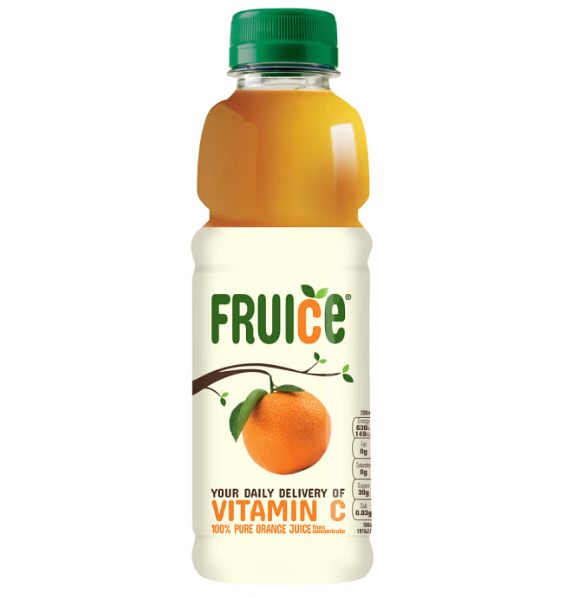 12 x Fruice 100% Pure Orange Juice From Concentrate 330Ml