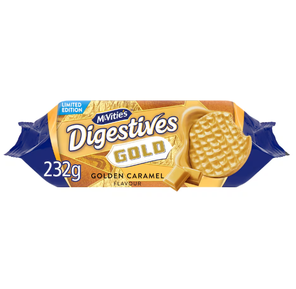 12 x Mcvities Limited Edition Golden Caramel Flavour Digestives 232G