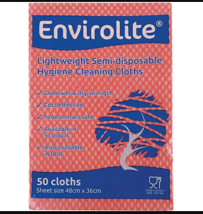 Envirolite Red Cloth 50Pk