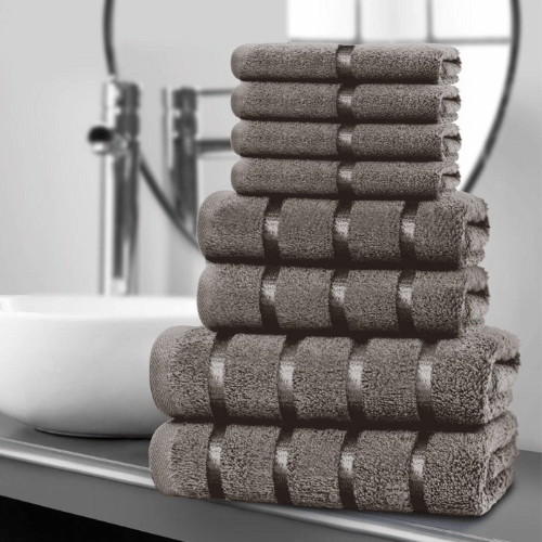 T92 DARK GREY COTTON 8PC TOWEL TOWER