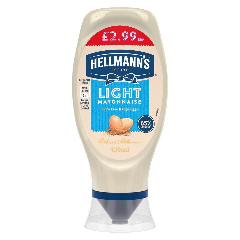 8 x Hellmann's Mayonnaise Light 430 Ml