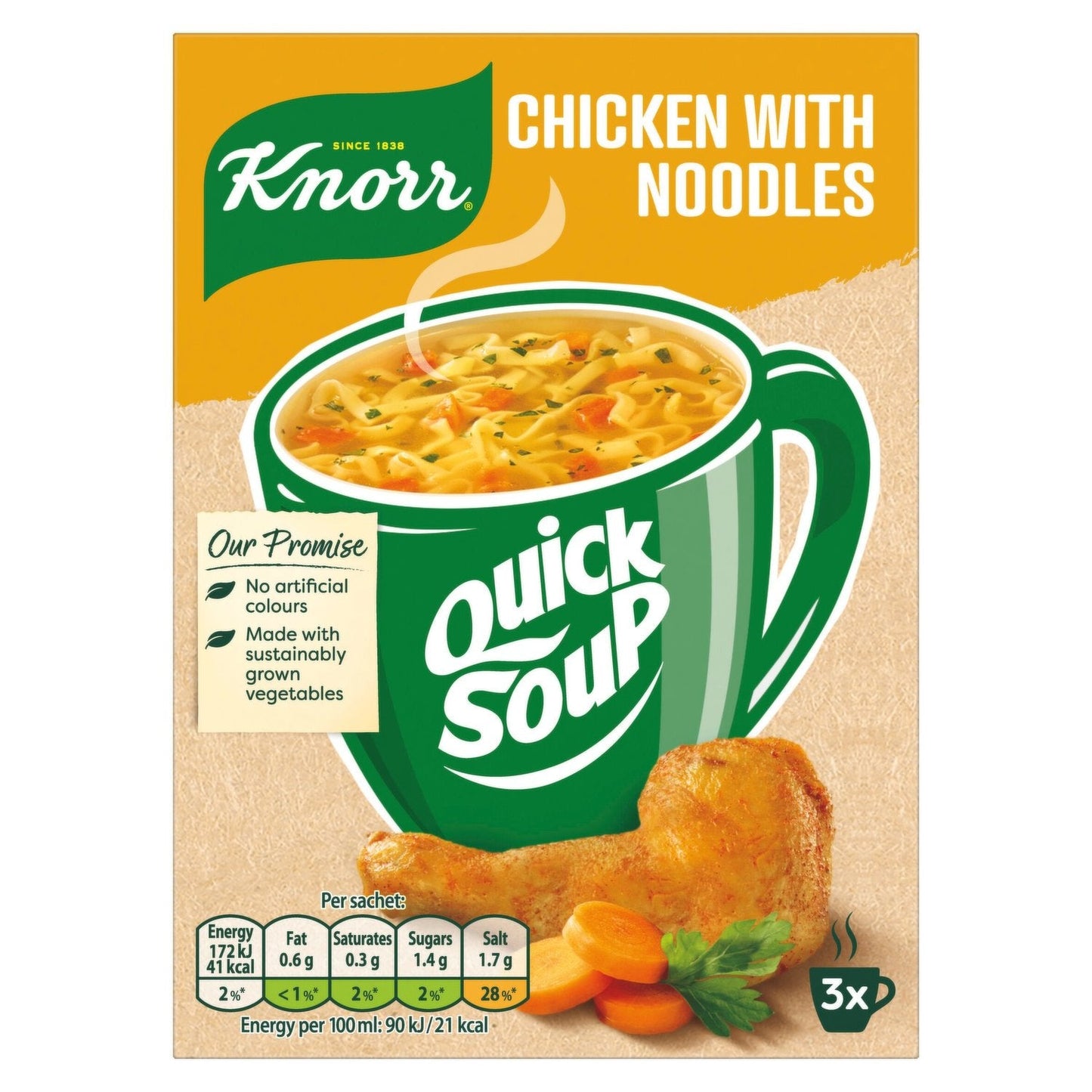 12 x Knorr Dry Soup Mix Chicken With Noodles 36 G 3 Servings