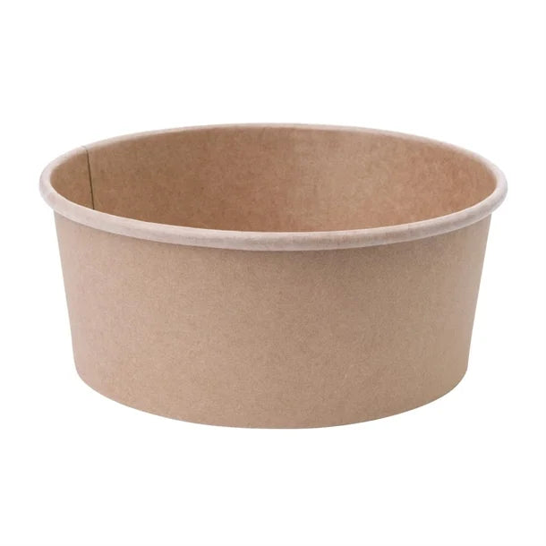 6 x Kraft Salad Bowl Container 26Oz