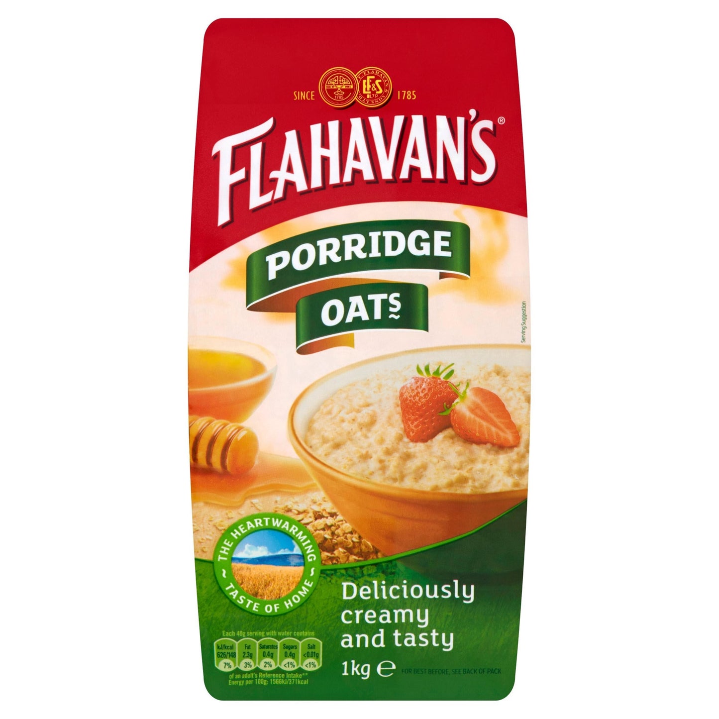 10 x Flahavans Porridge Oats Ni - 1KG