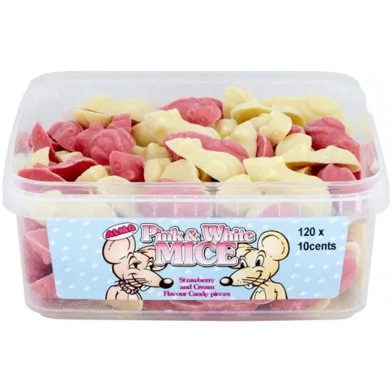 120 x Hannah Choc Mice Pink/Wh