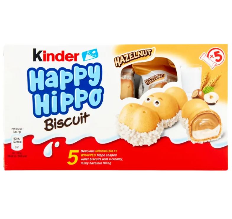 50 x Kinder Happy Hippo Hazelnut (10 X 5 Packs) 102.5G