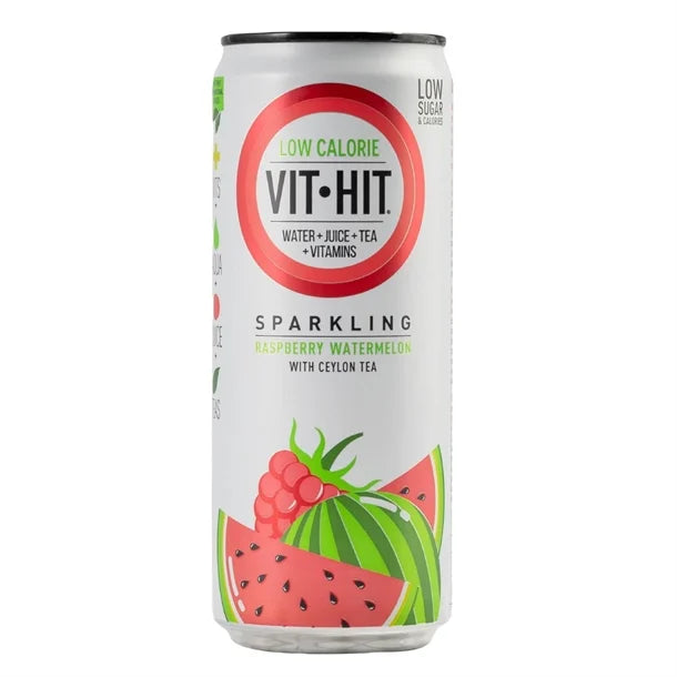 12 x Vit Hit Sparkling Raspberry & Watermelon With Ceylon Tea 330Ml