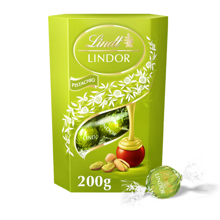 8 x Lindt Lindor Pistachio Truffles Box Cornet - 200GM