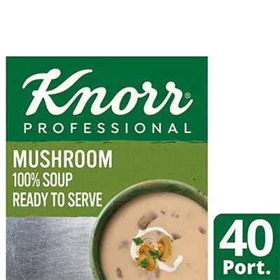 4 x Knorr 100% Soup Cream Of Mushroom 2.5L