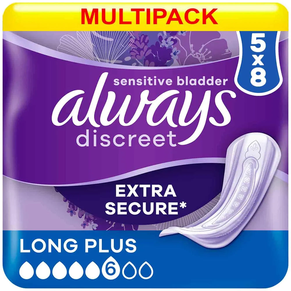5 x Always Discreet Long Plus - 8 PACK