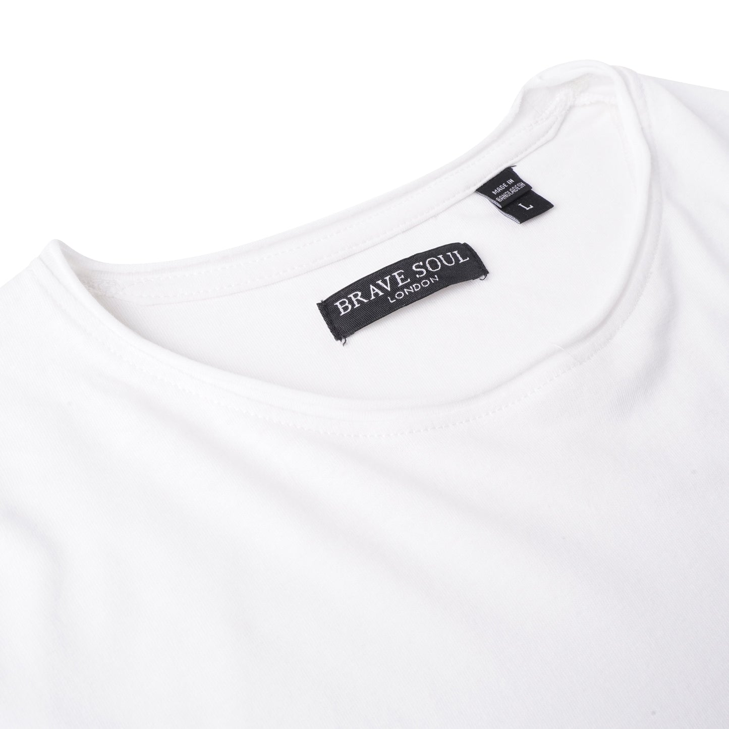 Brave Soul Fresher Raw Edge Cotton T-Shirt