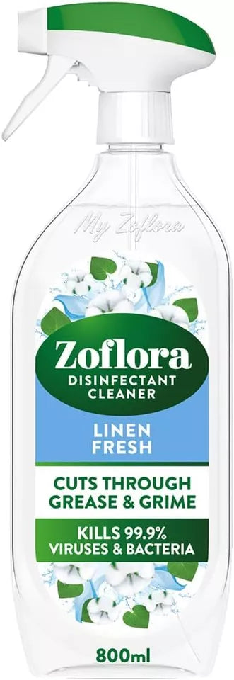 8 x Zoflora Multi Purpose Cleaner Linen Fresh - 800ML