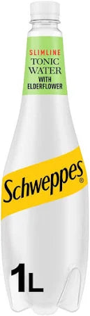 12 x Schweppes Slimline Elderflower Tonic Water 1L