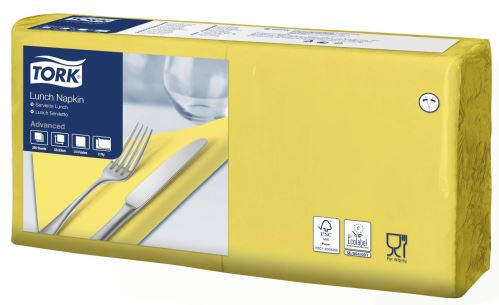 10 x 477841 Tork Yellow Lunch Napkin