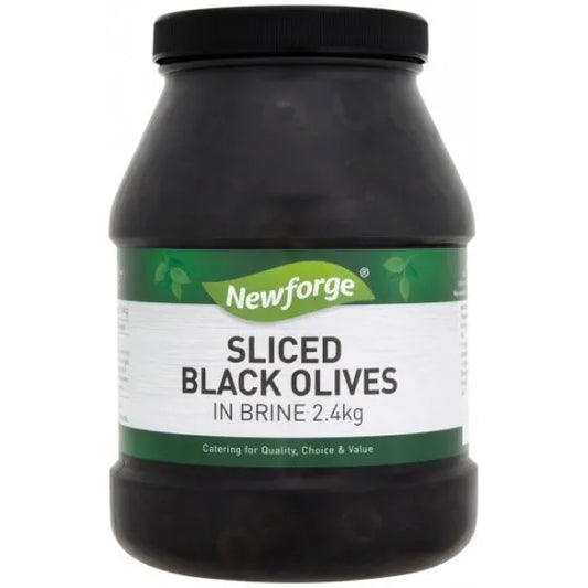 Newforge Sliced Black Olives In Brine 2.4Kg
