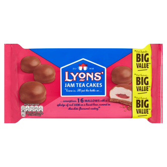 12 x Lyons Jam Teacakes 16'S Big Value Pack 200Gm
