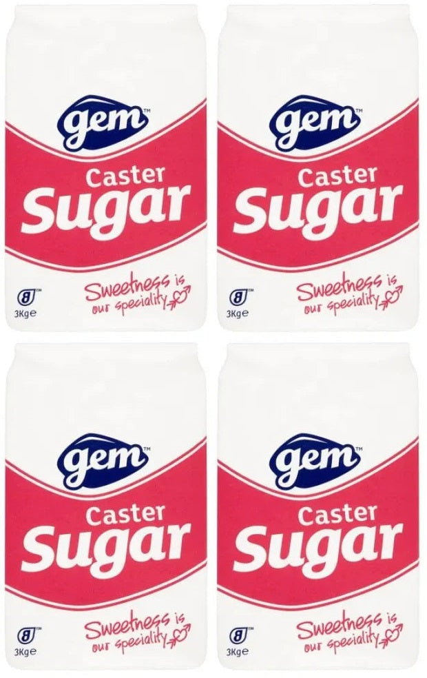 4 x Gem Caster Sugar 3Kg