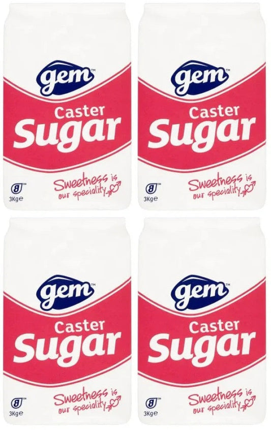 4 x Gem Caster Sugar 3Kg