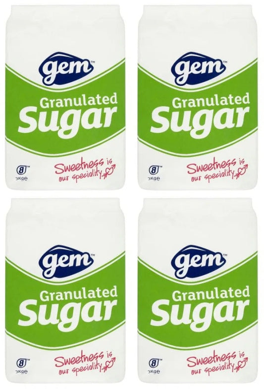 4 x Gem Granulated Sugar 3Kg