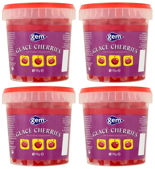 4 x Gem Glacé Cherries 1Kg