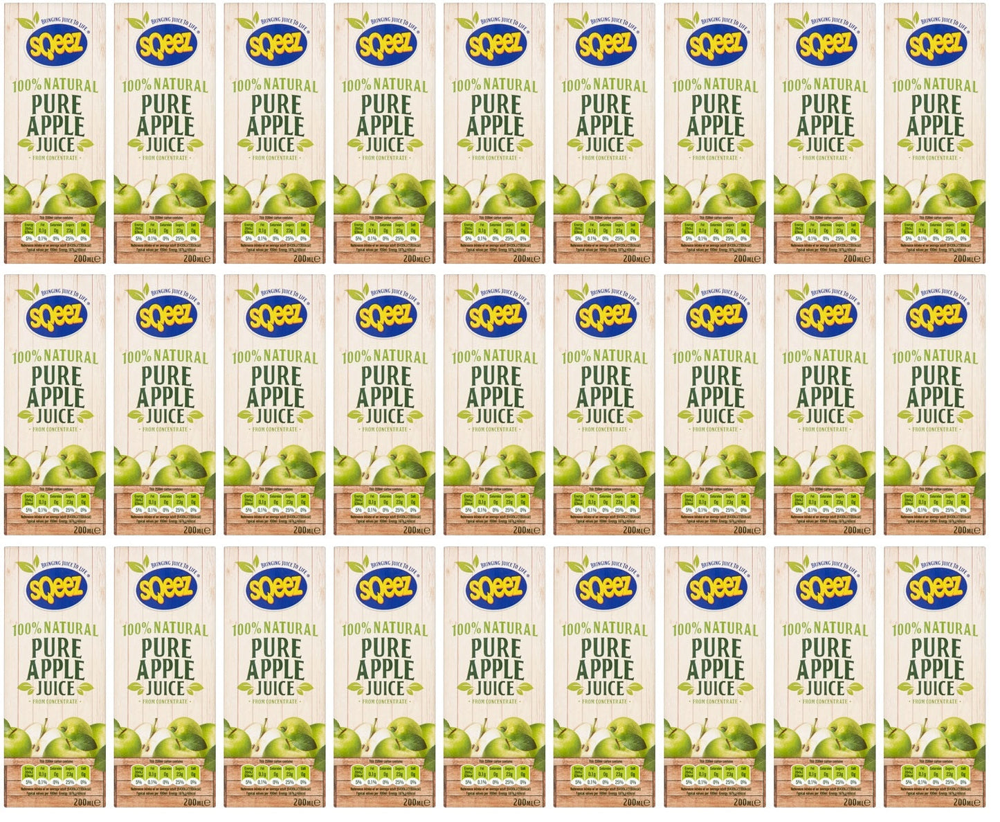 27 x Sqeez Pure Apple Juice 200Ml
