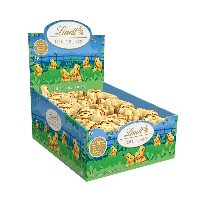100 x Lindt Gold Bunny Milk Chocolate Counter Display - 10GM