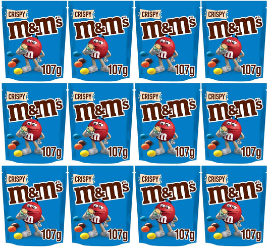 12 x M&M's Crispy Milk Chocolate Bites Pouch Bag 107G