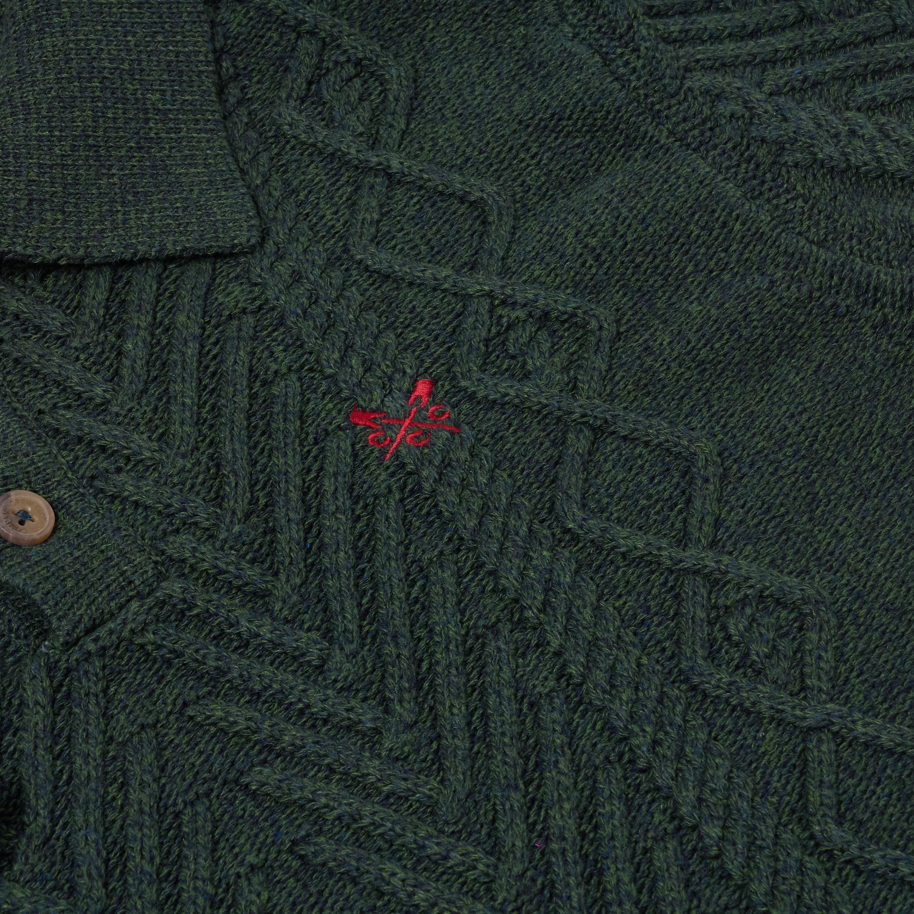 Crew Clothing Company Cable Knit Button Neck Jumper