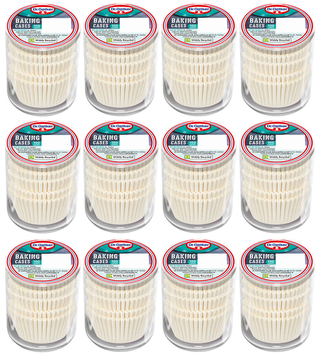 12 x Dr. Oetker Baking Cases 100 White Cases
