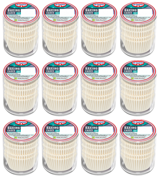 12 x Dr. Oetker Baking Cases 100 White Cases