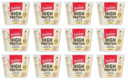 12 x Flahavan's High Protein Fortified Porridge Oats Vanilla 45G