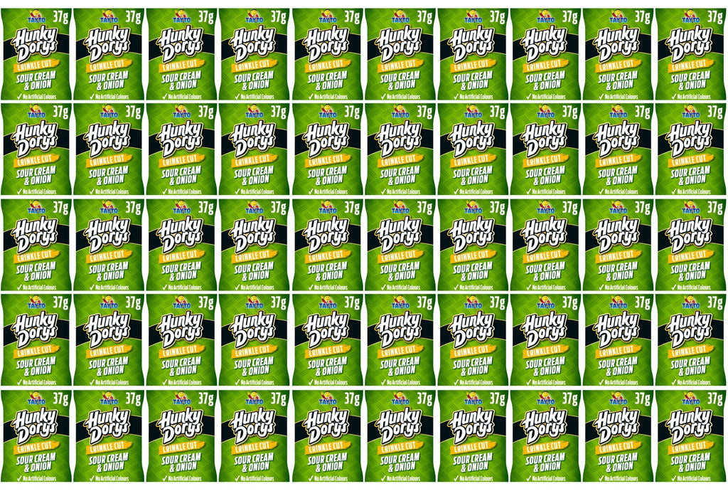 50 x  Hunky Dorys Sour Cream & Onion 37G