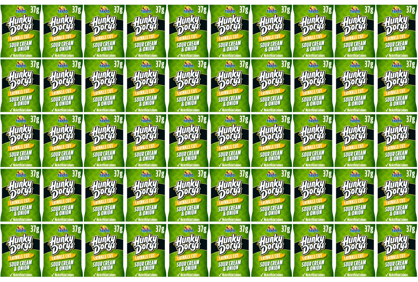 50 x  Hunky Dorys Sour Cream & Onion 37G