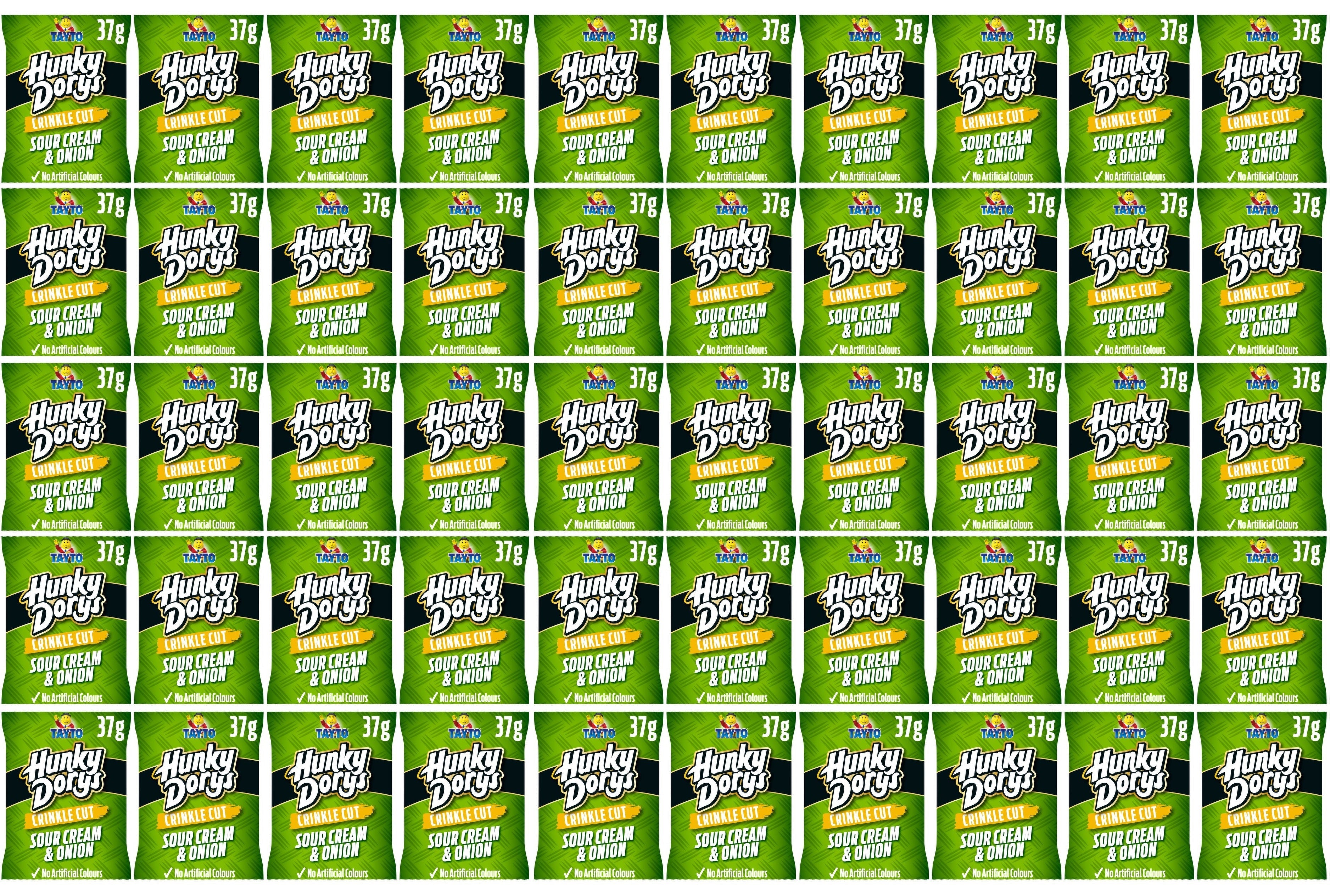 50 x  Hunky Dorys Sour Cream & Onion 37G