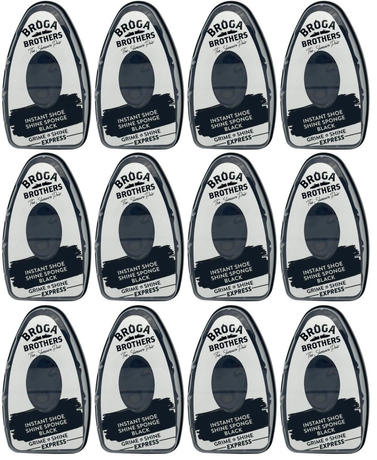 12 x Broga Brothers Black Instant Shine Sponge